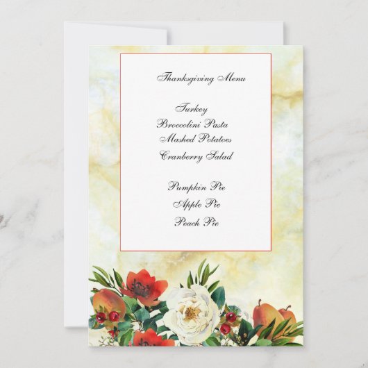 Thanksgiving Waterverf Flower Stationery Kaart (Voorkant)