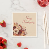 Thanksgiving-Waterverf Flowers-Cream en Red- Servet (Insitu)