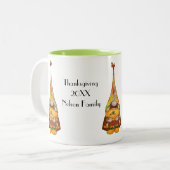 Thanksgiving waterverf gnoom tweekleurige koffiemok (Voorkant links)