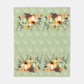 Thanksgiving Waterverf groene herfst Pumpkin Fleece Deken (Voorkant)