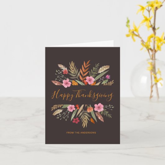 THANKSGIVING WATERVERF HERFST BLADERGROET KAART (Gele Bloem)