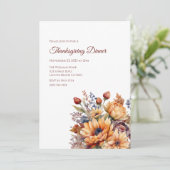 Thanksgiving-Waterverf Herfst Bloemen- Kaart (Staand voorkant)