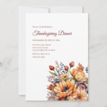 Thanksgiving-Waterverf Herfst Bloemen-