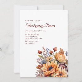 Thanksgiving-Waterverf Herfst Bloemen- Kaart