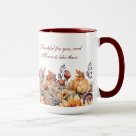 Thanksgiving-Waterverf Herfst Bloemen- Mok