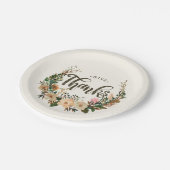 Thanksgiving Waterverf Herfst Floral Boho krans Papieren Bordje (Gekanteld)