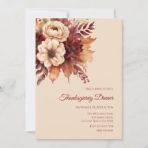 Thanksgiving-Waterverf Herfst Flowers-Cream en Roo