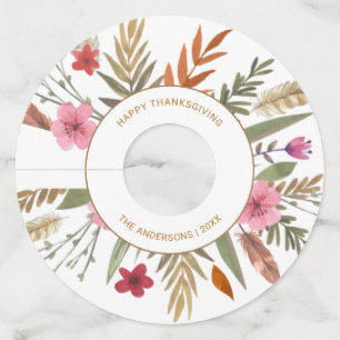 Thanksgiving WATERVERF HERFST FOLIAGE GLASS LABELS
