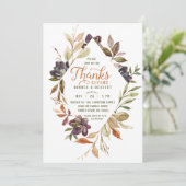 Thanksgiving Waterverf Herfst Foliage Invitation Kaart (Staand voorkant)