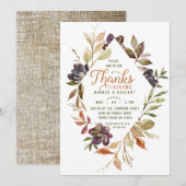 Thanksgiving Waterverf Herfst Foliage Invitation Kaart (Voorkant / Achterkant)