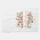 Thanksgiving WATERVERF HERFST FOLIAGE KITCHEN TOWE Theedoek (Horizontaal)