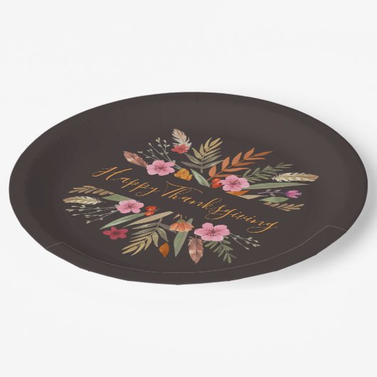 Thanksgiving WATERVERF HERFST FOLIAGE PAPIER BORDE Papieren Bordje (Gekanteld)