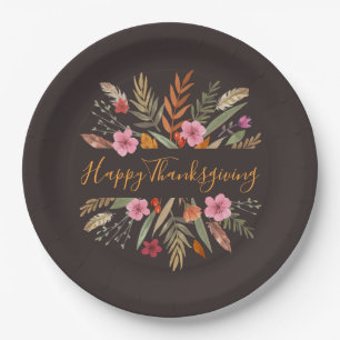 Thanksgiving WATERVERF HERFST FOLIAGE PAPIER BORDE Papieren Bordje