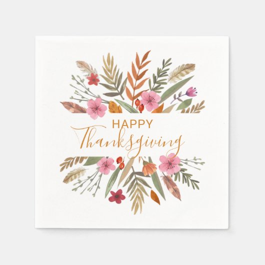 THANKSGIVING WATERVERF HERFST GEBLADERTE PAPIEREN SERVET (Voorkant)