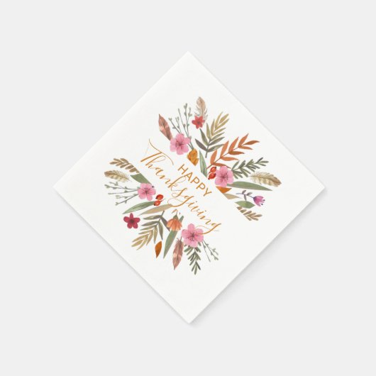 THANKSGIVING WATERVERF HERFST GEBLADERTE PAPIEREN SERVET (Hoek)