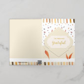 Thanksgiving Waterverf herfst pastelbladeren Folie Wenskaart (Buiten Laag)