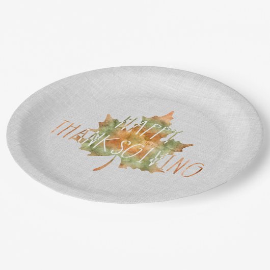 Thanksgiving - Waterverf Leaf Papieren Bordje (Gekanteld)