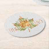 Thanksgiving - Waterverf Leaf Ronde Kartonnen Onderzetter (Gebogen)
