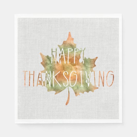 Thanksgiving - Waterverf lef-papier — servet (Voorkant)