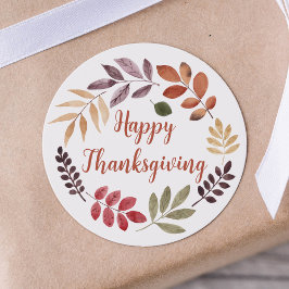 Thanksgiving Waterverf najaar bladeren Ronde Sticker