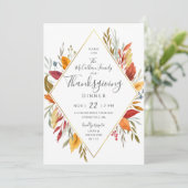 Thanksgiving Waterverf najaar najaar afbraak Kaart (Staand voorkant)