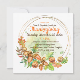 Thanksgiving Waterverf notenuitnodiging Kaart