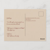 Thanksgiving-Waterverf pompoen bloemontwerp- Briefkaart (Achterkant)