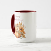 Thanksgiving-Waterverf pompoen bloemontwerp- Mok (Voorkant links)