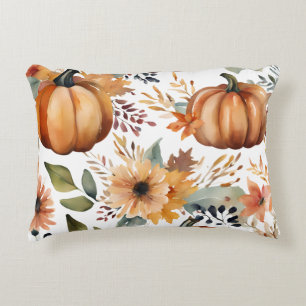 Thanksgiving Waterverf Pompoen Bloempatroon Accent Kussen