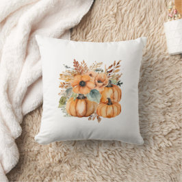 Thanksgiving Waterverf Pompoen Bloempatroon Kussen