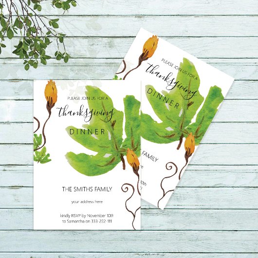 Thanksgiving Waterverf pompoen Kaart