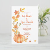 Thanksgiving Waterverf pompoen Kaart (Staand voorkant)