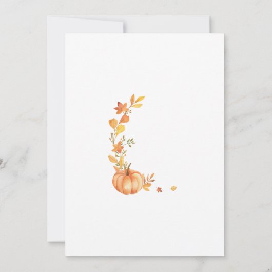 Thanksgiving Waterverf pompoen Kaart (Achterkant)