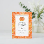Thanksgiving | Waterverf pompoenen Briefkaart (Staand voorkant)
