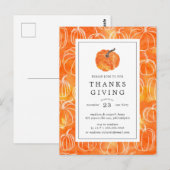 Thanksgiving | Waterverf pompoenen Briefkaart (Voorkant / Achterkant)