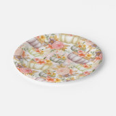 Thanksgiving waterverf pompoenen floral papieren bordje (Gekanteld)