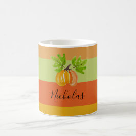 Thanksgiving Waterverf pompoenen gepersonaliseerd Koffiemok