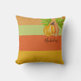 Thanksgiving Waterverf pompoenen gepersonaliseerd Kussen