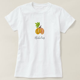 Thanksgiving Waterverf pompoenen gepersonaliseerd T-shirt