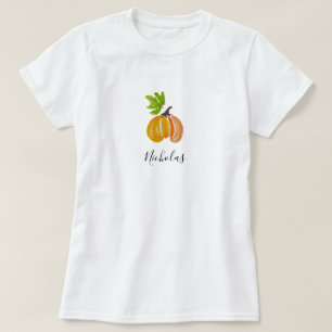 Thanksgiving Waterverf pompoenen gepersonaliseerd T-shirt