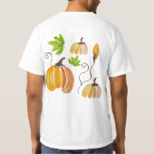 Thanksgiving Waterverf pompoenen gepersonaliseerd T-shirt (Achterkant)