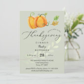 Thanksgiving Waterverf Pumpkin Duo Olive I Kaart (Staand voorkant)