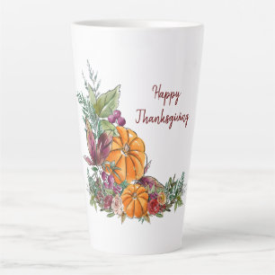 Thanksgiving Waterverf Pumpkins Autumn Latte Mok