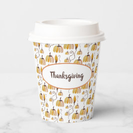 Thanksgiving Waterverf Pumpkins Papieren Bekers