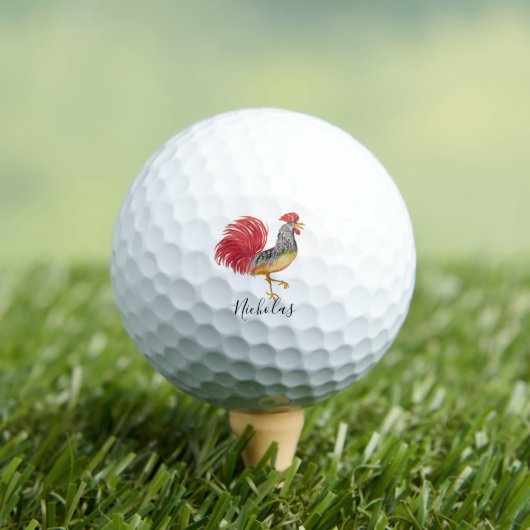 Thanksgiving Waterverf Rooster gepersonaliseerd Golfballen (Insitu Shirt)