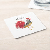 Thanksgiving Waterverf Rooster gepersonaliseerd Kartonnen Onderzetters (Schuin)