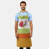 Thanksgiving Waterverf Rooster gepersonaliseerd Schort (Gedragen)