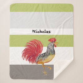 Thanksgiving Waterverf Rooster gepersonaliseerd Sherpa Deken