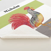 Thanksgiving Waterverf Rooster gepersonaliseerd Sherpa Deken (3/4)