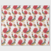 Thanksgiving Waterverf Rooster Handbeschilderd Cadeaupapier (Vlak)